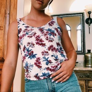 American Eagle Colorful Floral Tank Top